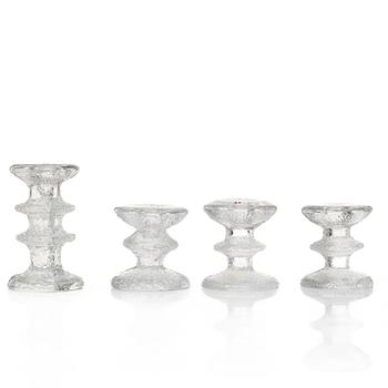 Timo Sarpaneva, a set of nine glass candleholders, "Festivo", Iittala.