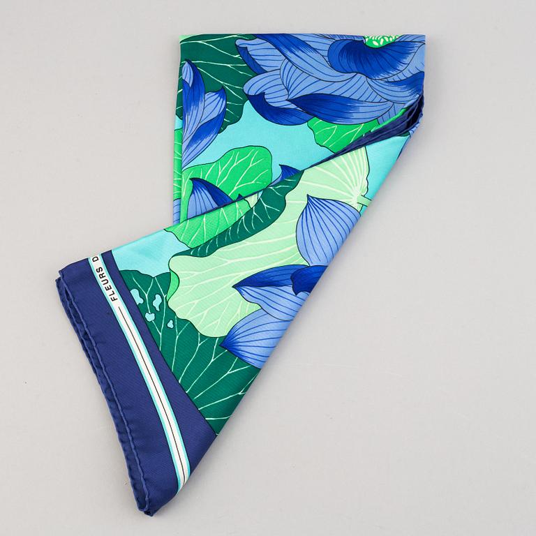Hermès, Scarf, 'Fleurs De Lotus'.