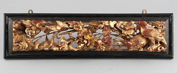 PANEL, trä, Kina, 1800/1900-tal.