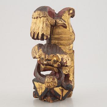 Two wooden carvings, China 20th Century.