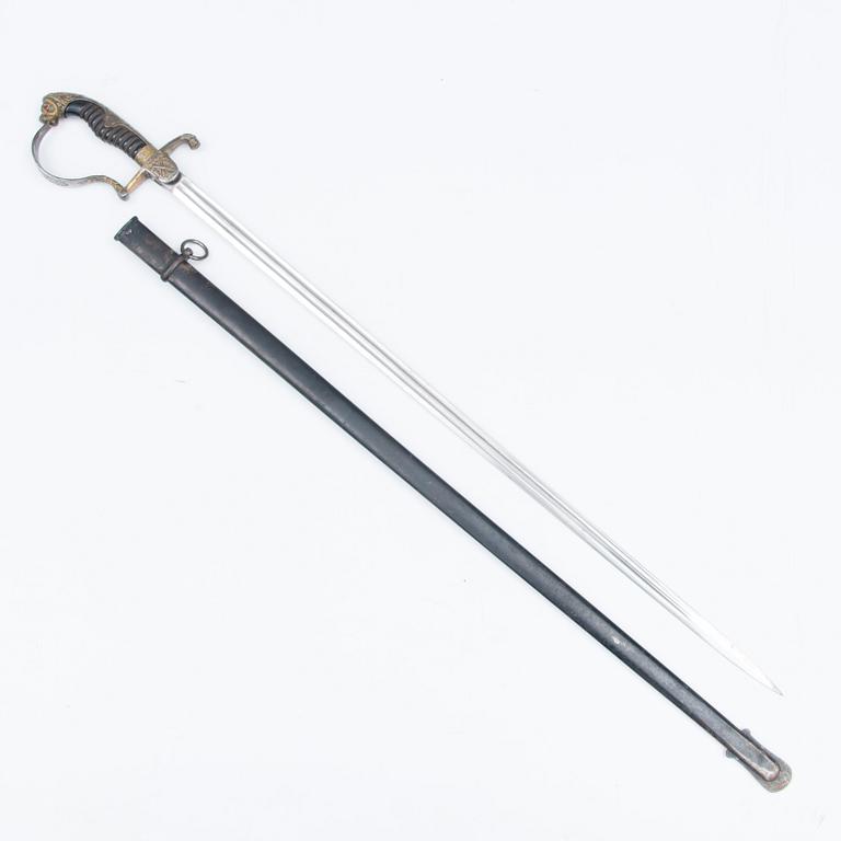 An Imperial German artillery officer's sword, circa 1900.