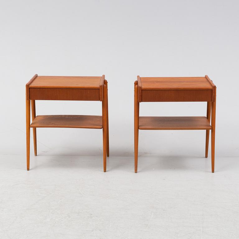 Sängbord, ett par, teak, 1950/60-tal.