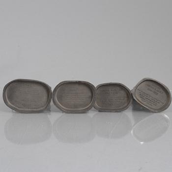 Allan Ebeling, figuriner, 9 st, rostfritt stål, svensk regentlängd, Nyby Bruks AB.