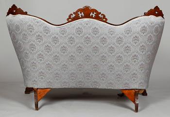SOFFA OCH STOLAR, 2 st, nyrokoko, 1800-tal.