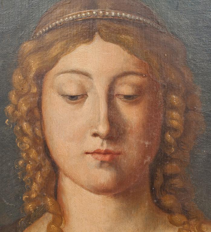 OKÄND KONSTNÄR, olja på träpannå, 1800-talets första hälft.