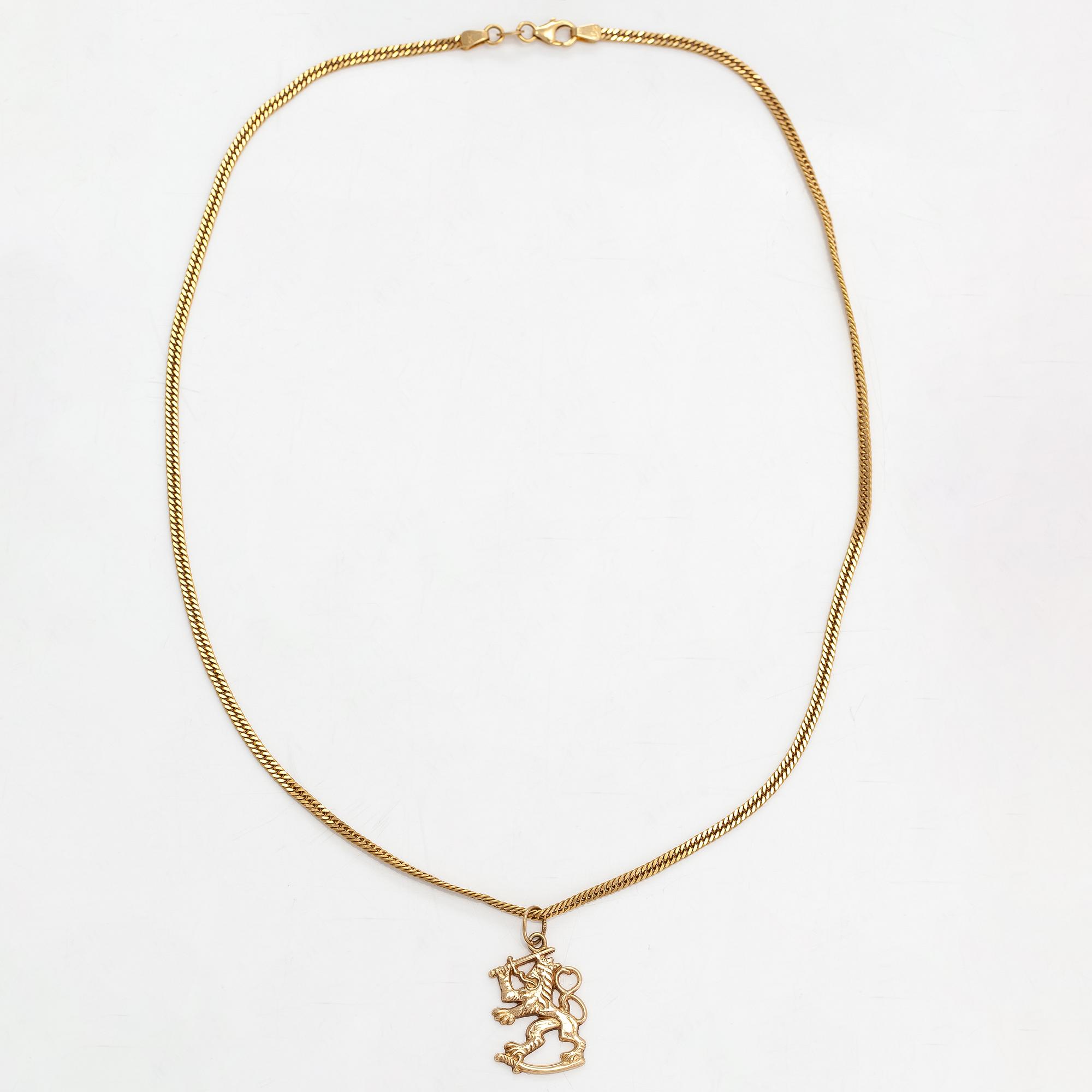 A 14K gold necklace.