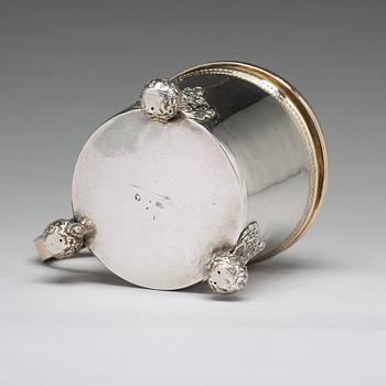 A Swedish 18th century parcel-gilt silver tankard, mark of Olof Lind, Mariestad (1752-1767 (1770)).