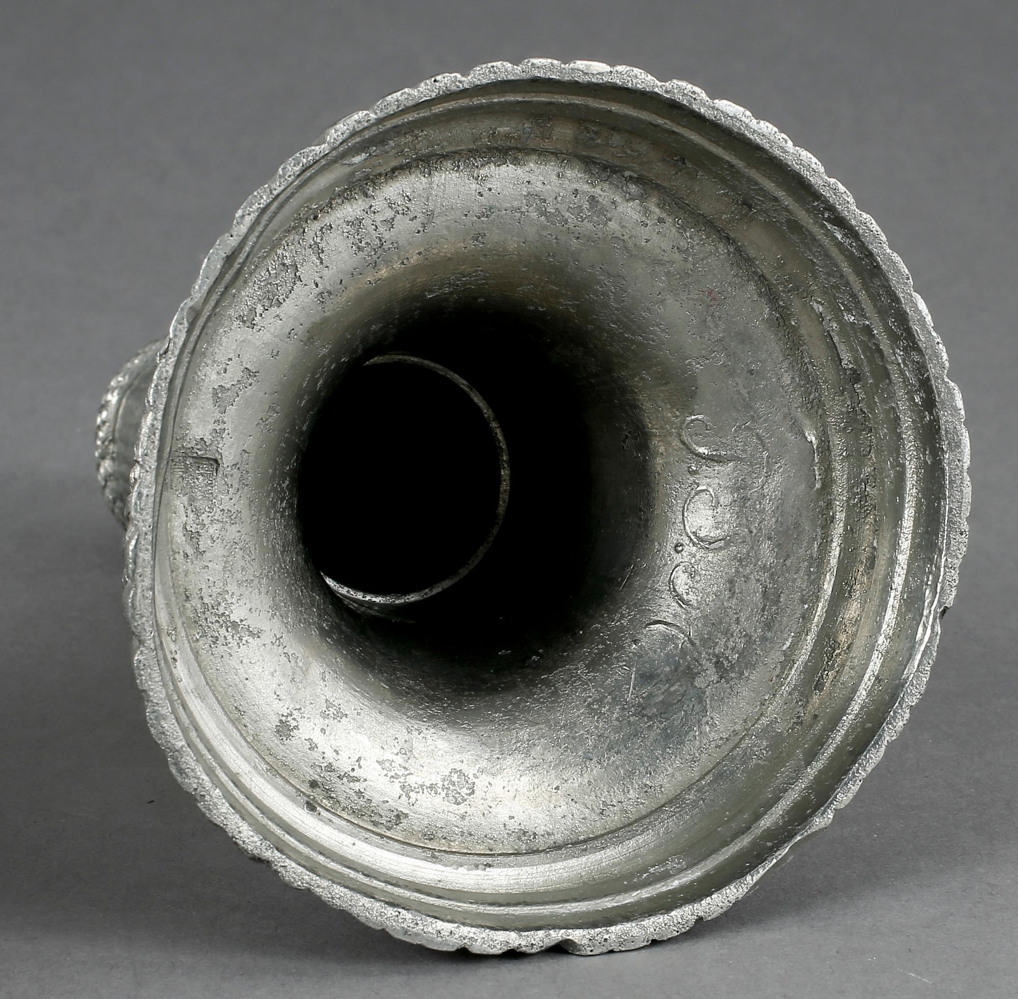 LJUSSTAKE, tenn, gustaviansk, sent 1700-tal.