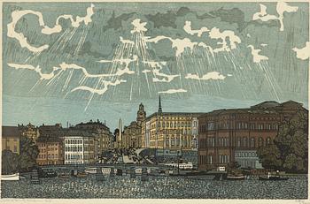 Svenolov Ehrén, Vy mot Skeppsbron, Stockholm.