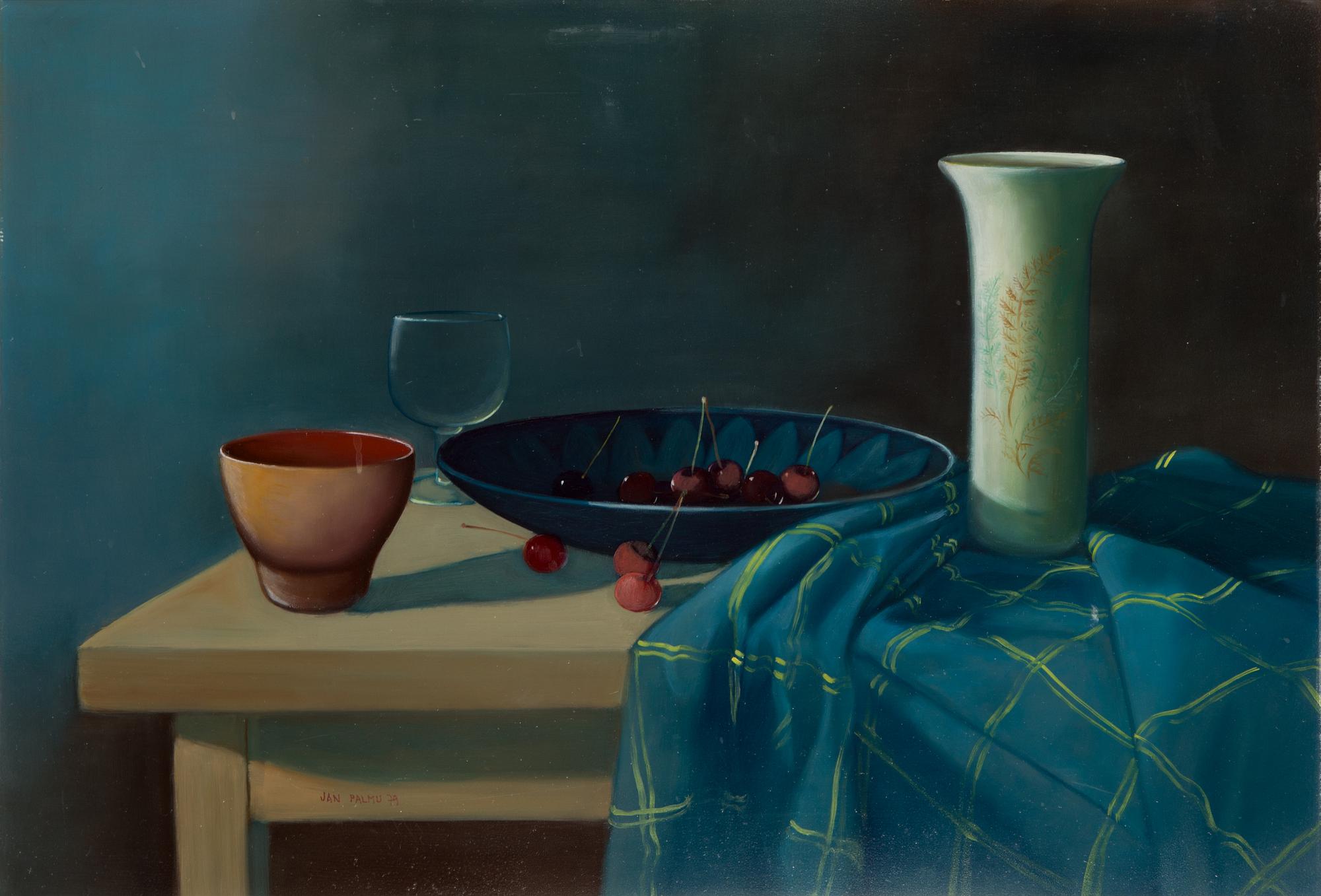 Jan Palmu, öljy levylle, signeerattu ja päivätty 1979.