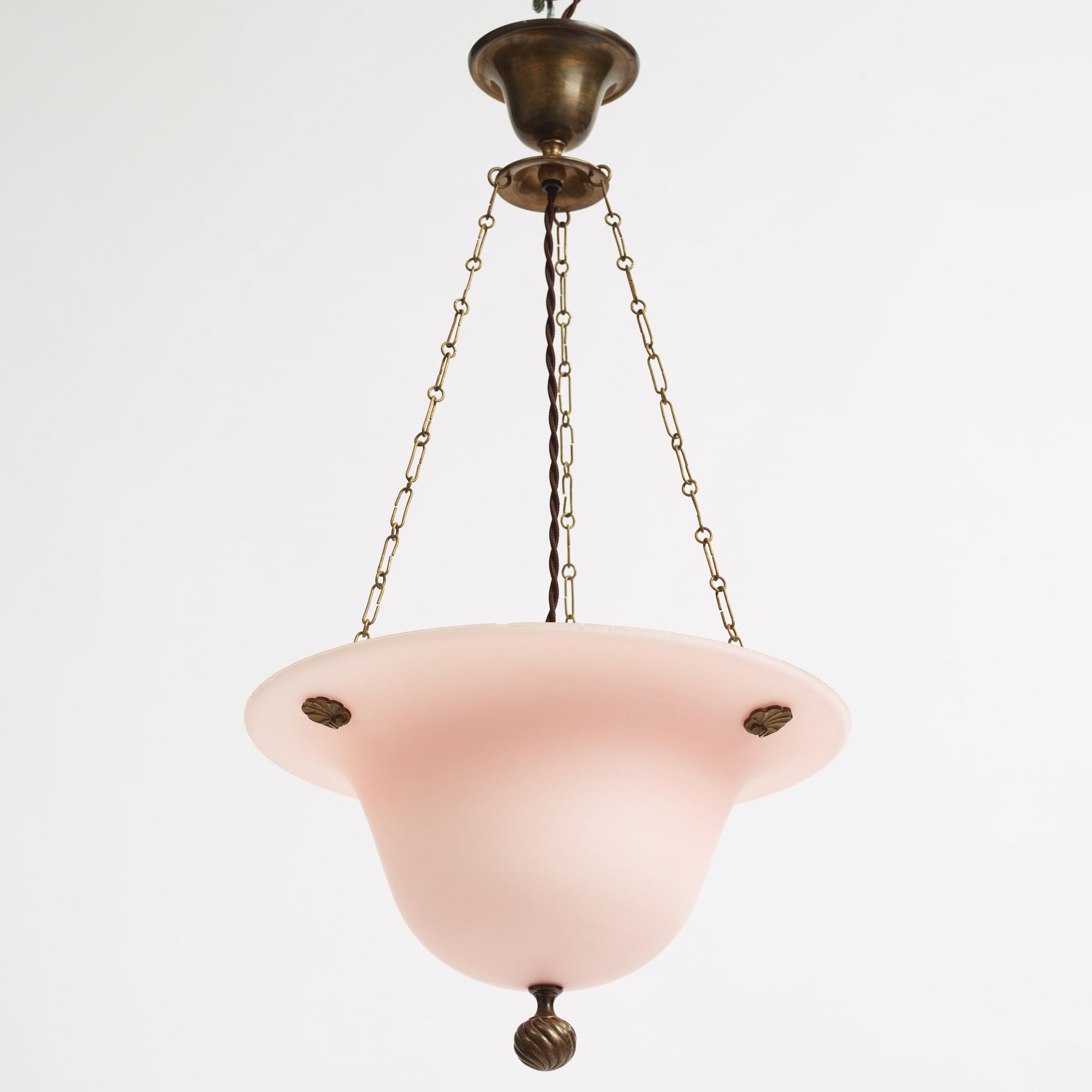 Erik Tidstrand, a model "25090" ceiling lamp, Nordiska Kompaniet, Sweden, circa 1923.