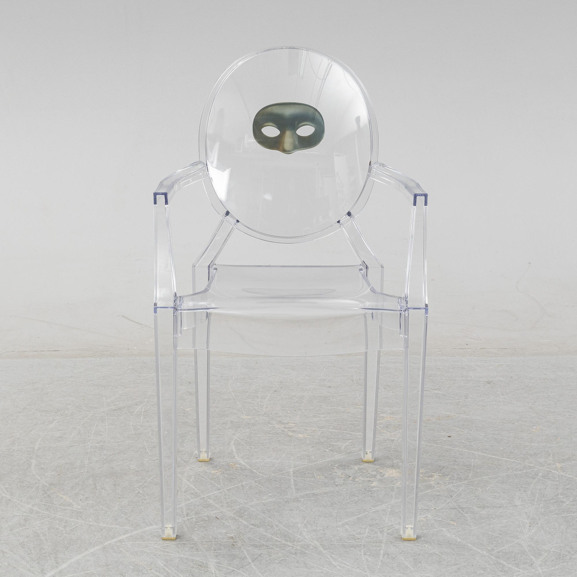 Philippe Starck, a 'Louis Ghost' plastic chair, Kartell, Italy.