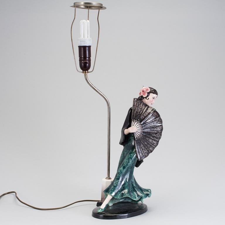 STEFAN DAKON, bordslampa, flintgods. Goldscheider, 1930-tal.