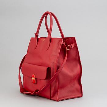 Balenciaga, red leather 'Padlock All Time Tote Bag'.