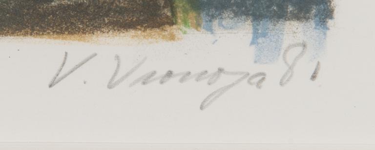 Veikko Vionoja, litograph, signed and dated -80, numbered 58/100.