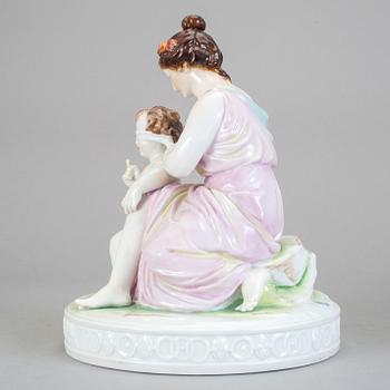 FIGURGRUPP, porslin, Volkstedt, Tyskland, 1900-talets första hälft.