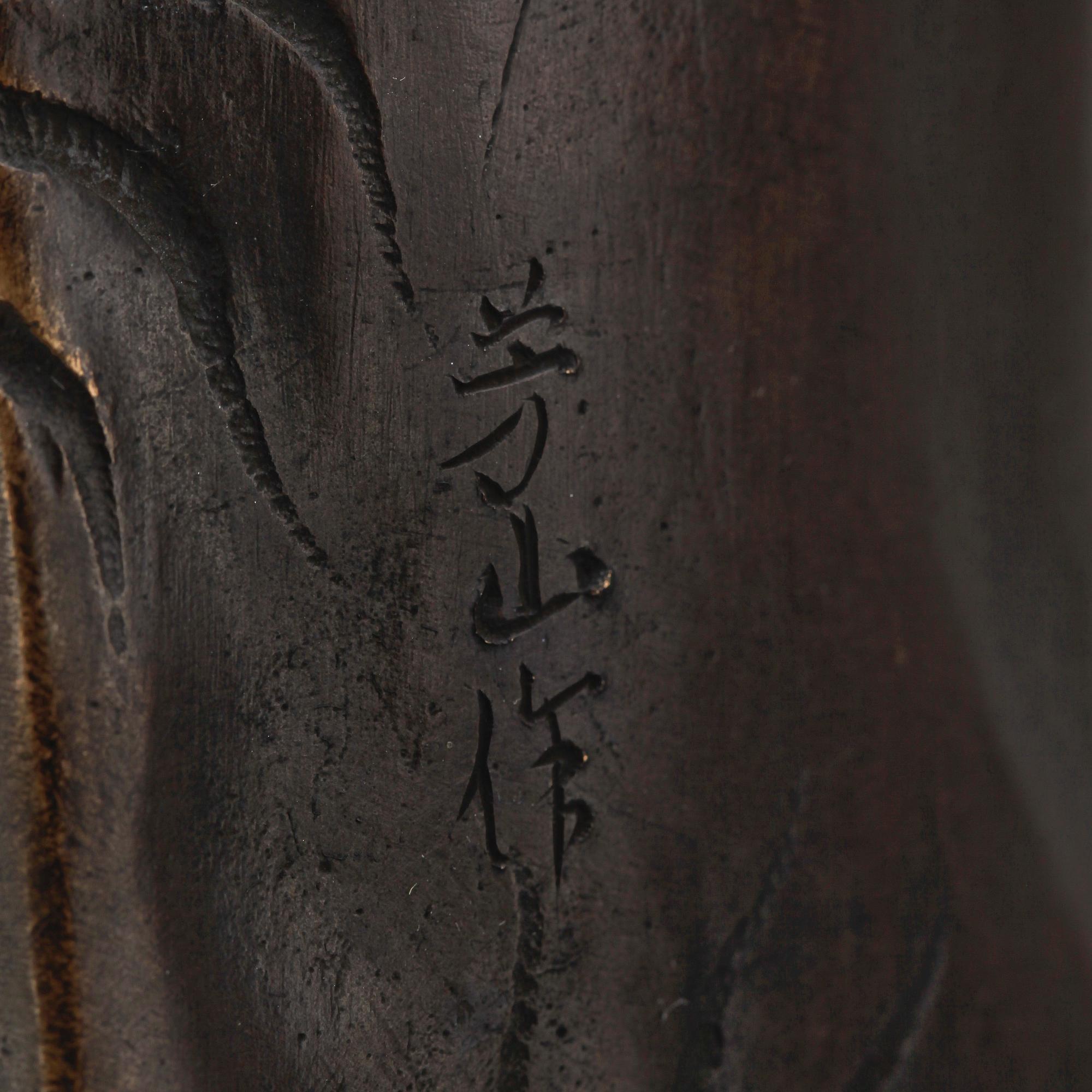 FIGURIN, brunpatinerad brons, Japan, Meji, sign.