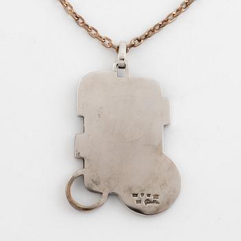 Claës E. Giertta, silver and agate necklace, Stockholm 1994.