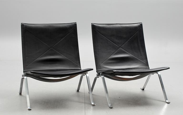 FÅTÖLJER, ett par, Poul Kjaerholm, "PK-22", Fritz Hansen, Danmark.