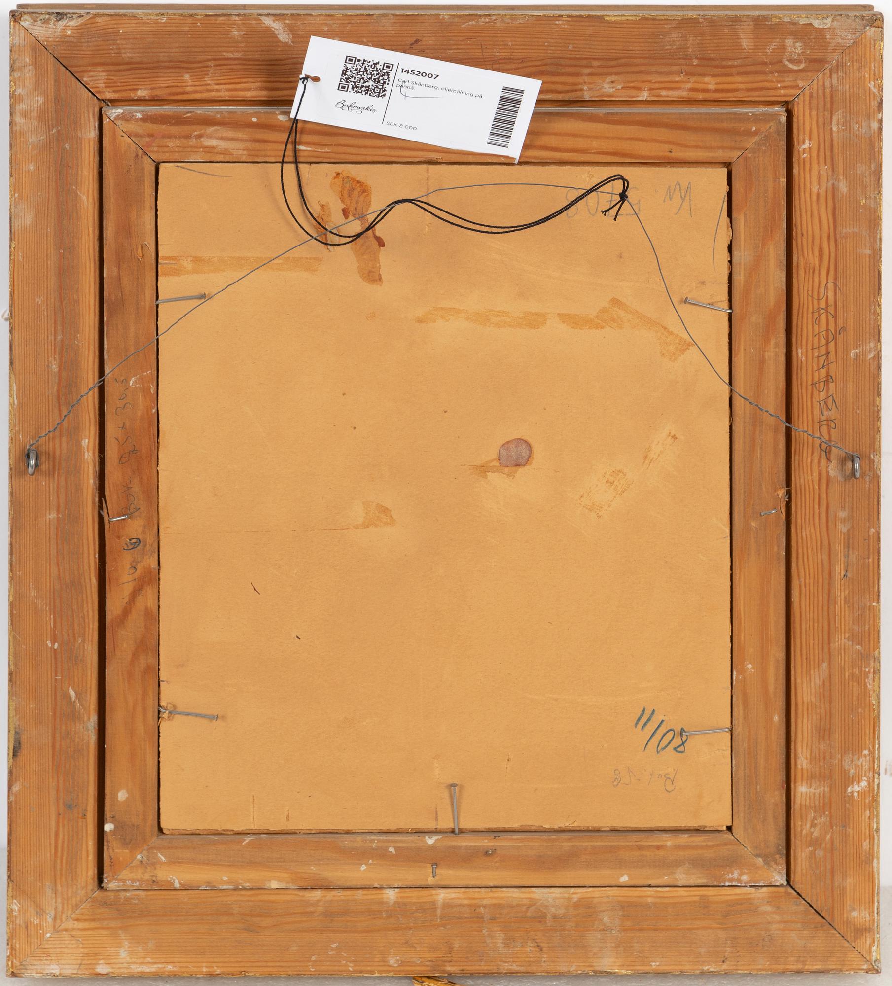 Carl Skånberg, olja på duk/papp-pannå, stämpelsignerad.