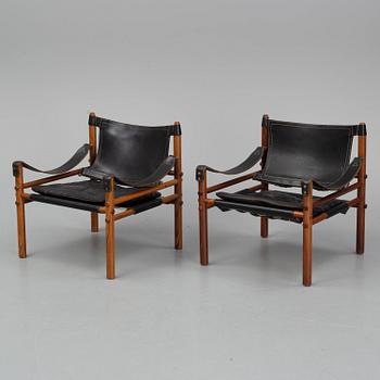 A pair of 'Sirocco' easy chairs by Arne Norell.