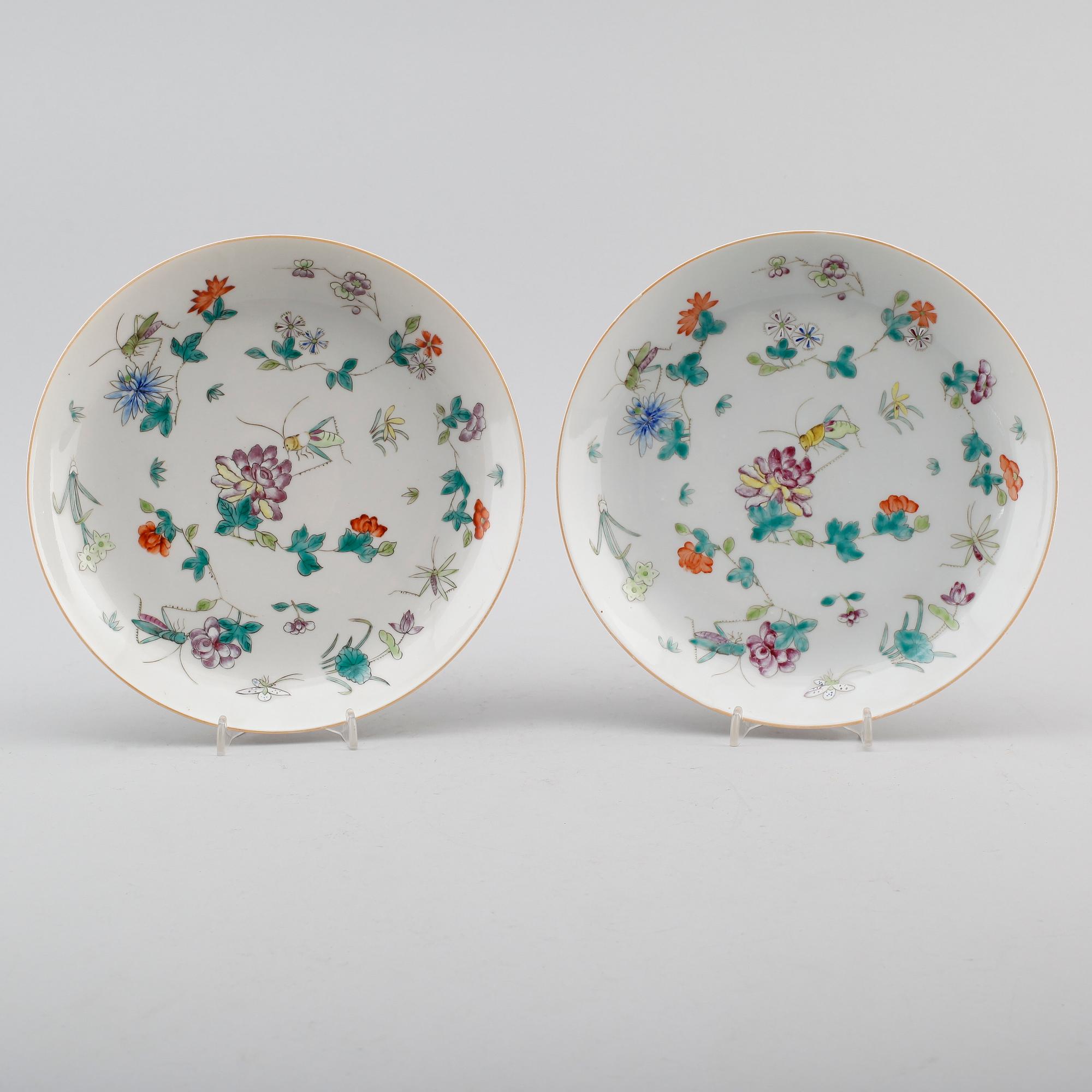 FAT, 1 par, porslin, Kina, 1800-/1900-tal.