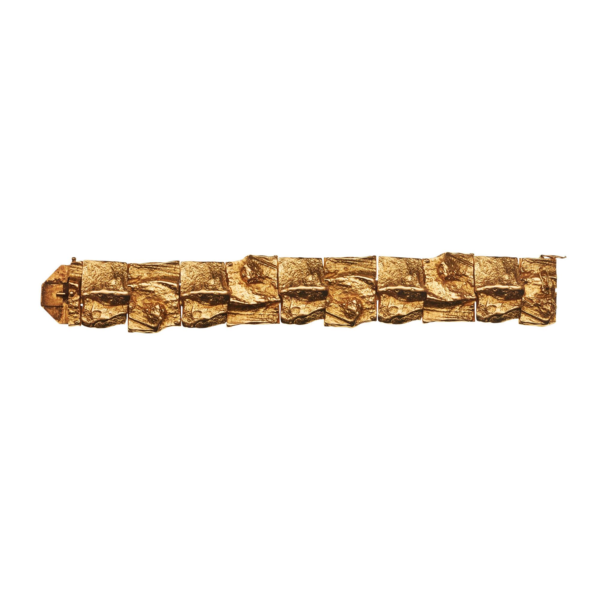 A Björn Weckström 18 k gold bracelet 'The Golden Stream', Lapponia, Finland 1970's.