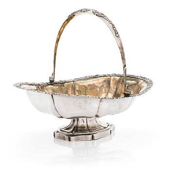 A Russian parcel-gilt silver bread basket, unidentified maker's mark I.R.S., Saint Petersburg 1839.