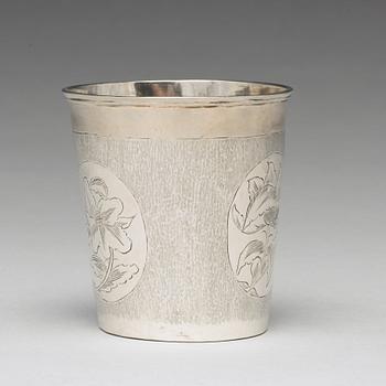 Jöran Hieronymi Bernegau, bägare, silver, Norrköping (verksam 1648-1679). Barock.