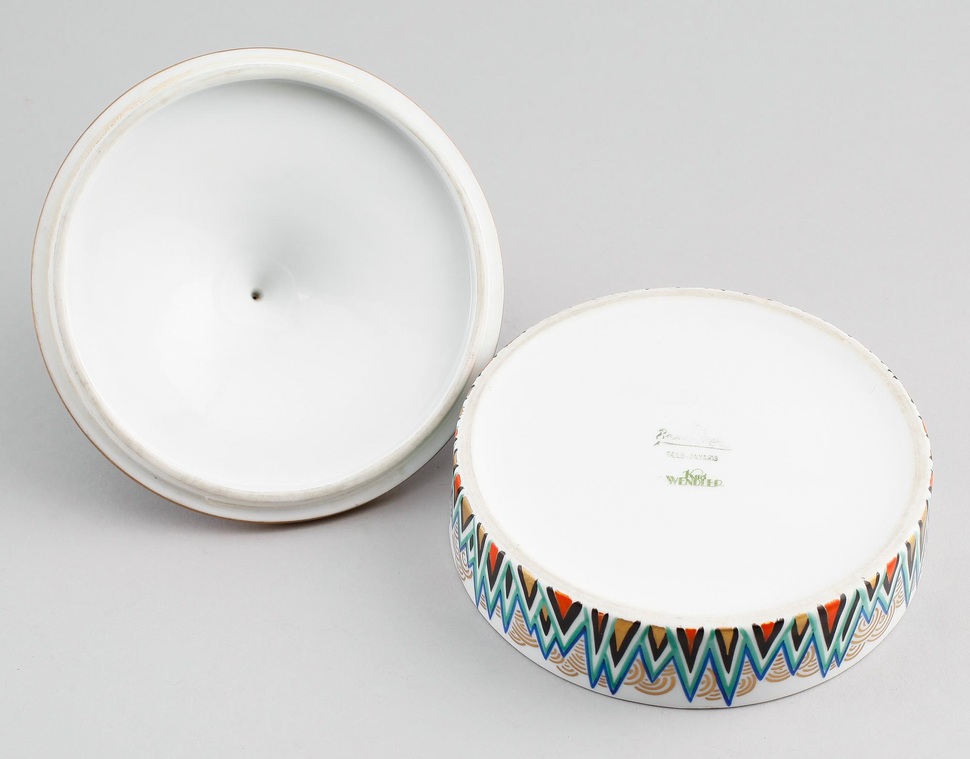 LOCKASK, porslin, art déco, Kurt Wendler, Rosenthal, 1900-talets första hälft.
