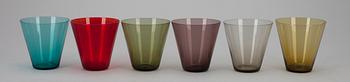 DRYCKESGLAS, 6 st, "Kartio", design Kaj Franck 1958.