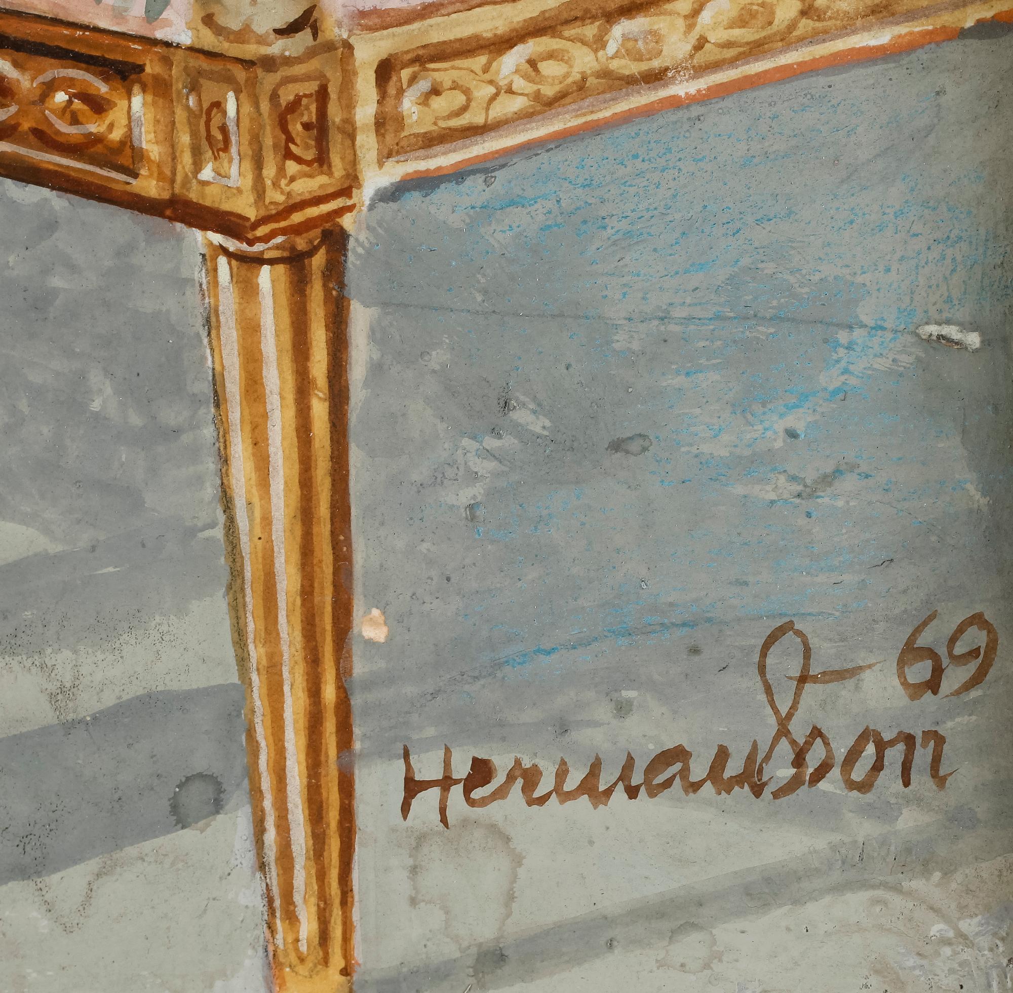 ERIK HERMANSSON, blandteknik. Sign o dat -69.