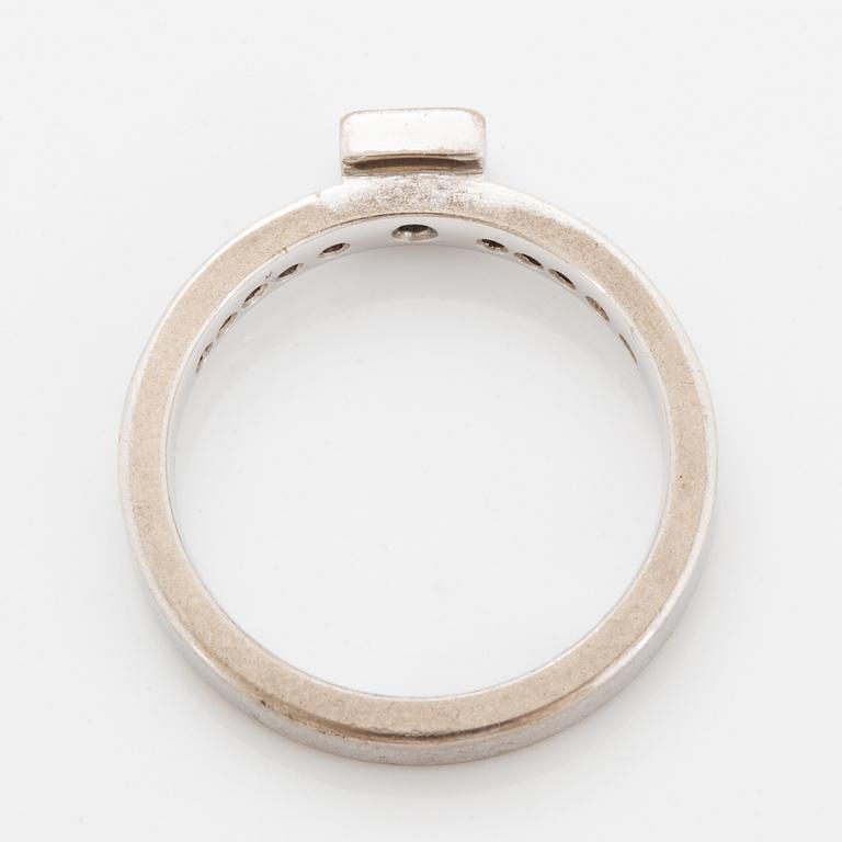 Princess-cut diamond ring.