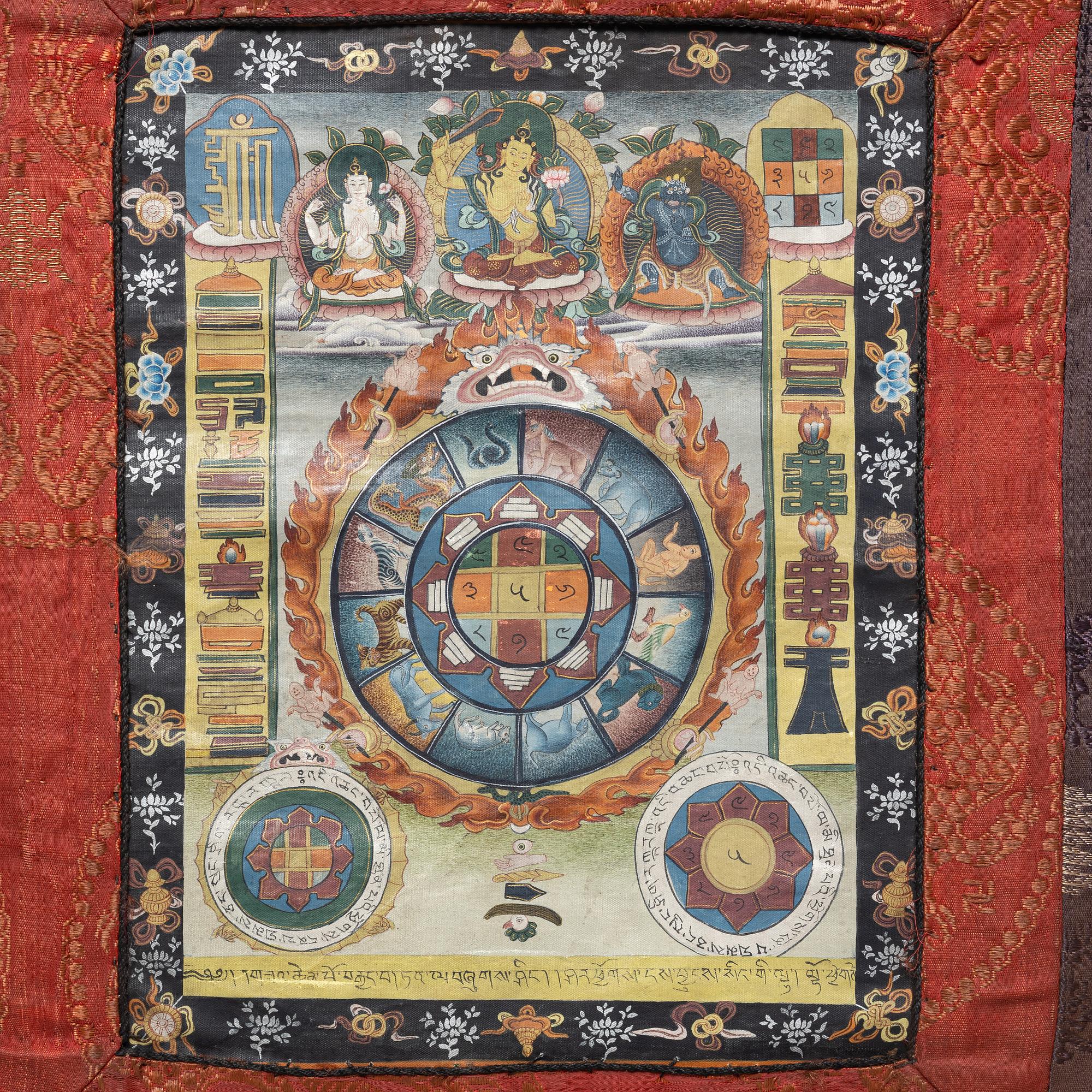 A Tibetan thangka, 20th century.