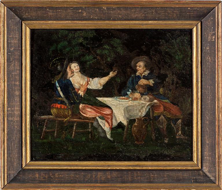 OKÄND KONSTNÄR, olja på koppar, 1800-tal.