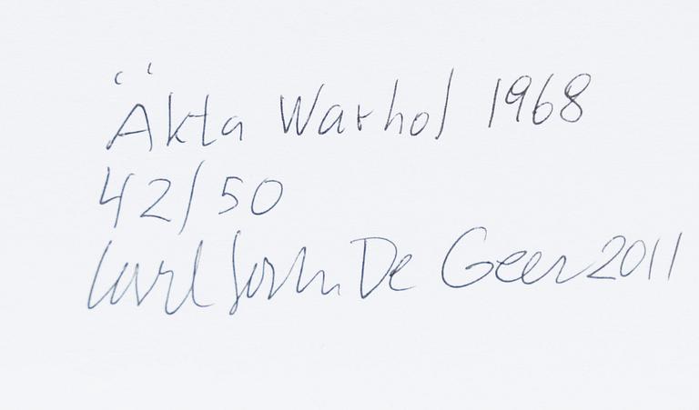 Carl Johan De Geer, "Äkta Warhol 1968".