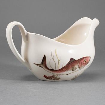 FISKSERVIS, 9 delar, flintgods, "Fish", Johnson Bros, England, 1900-talets andra hälft.