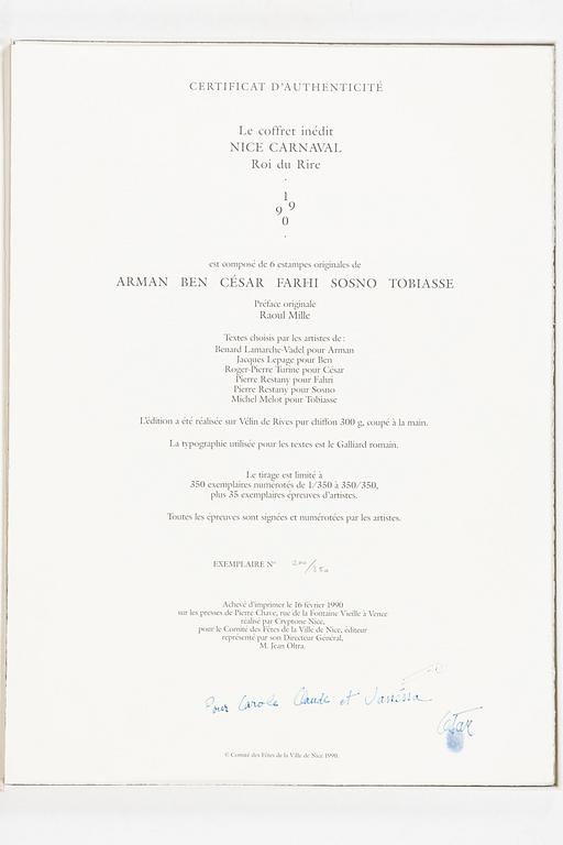 Portfölj, "Nice Carnaval Roi du Rire" 1990.