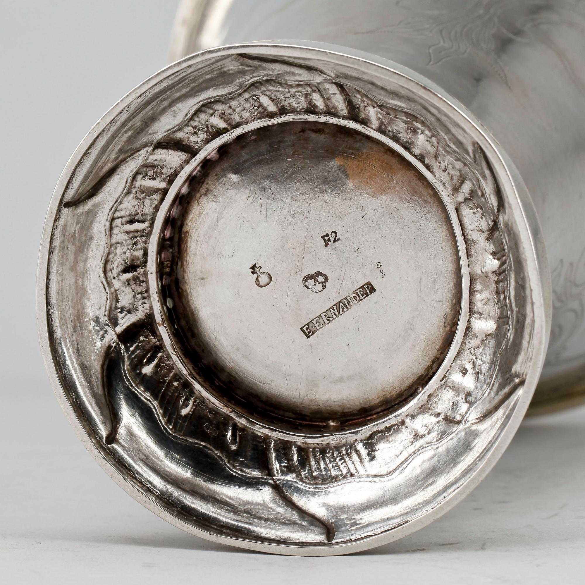 BÄGARE, silver, Erik Enander, Uppsala 1788, vikt ca 472 gram.