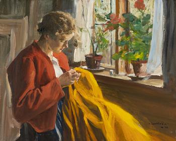 Sam Uhrdin, Woman sewing.