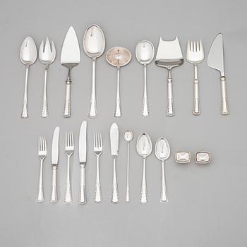 A 119-piece Tillander silver cutlery set, 'Käpy' (Cone), Helsinki 1973-1980. Design: Vilho Ellenberg, 1920s.