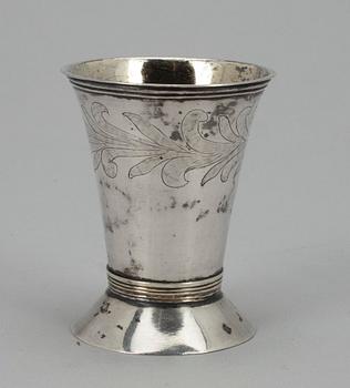 BÄGARE, silver, Erik Sandström, Torneå 1828. Vikt ca 47,6 g.