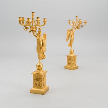 A PAIR OF RUSSIAN CANDELABRAS, empire, early 19th century.