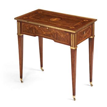 A Gustavian table by G Haupt (master in Stockholm 1770-1784), signed and dated 1781.