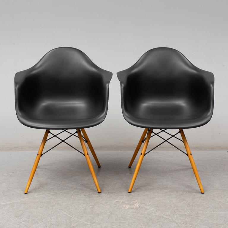 CHARLES & RAY EAMES, a pair of 'DAW' armchairs, Vitra, 2017.