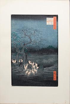 HIROSHIGE, träsnitt, Japan.