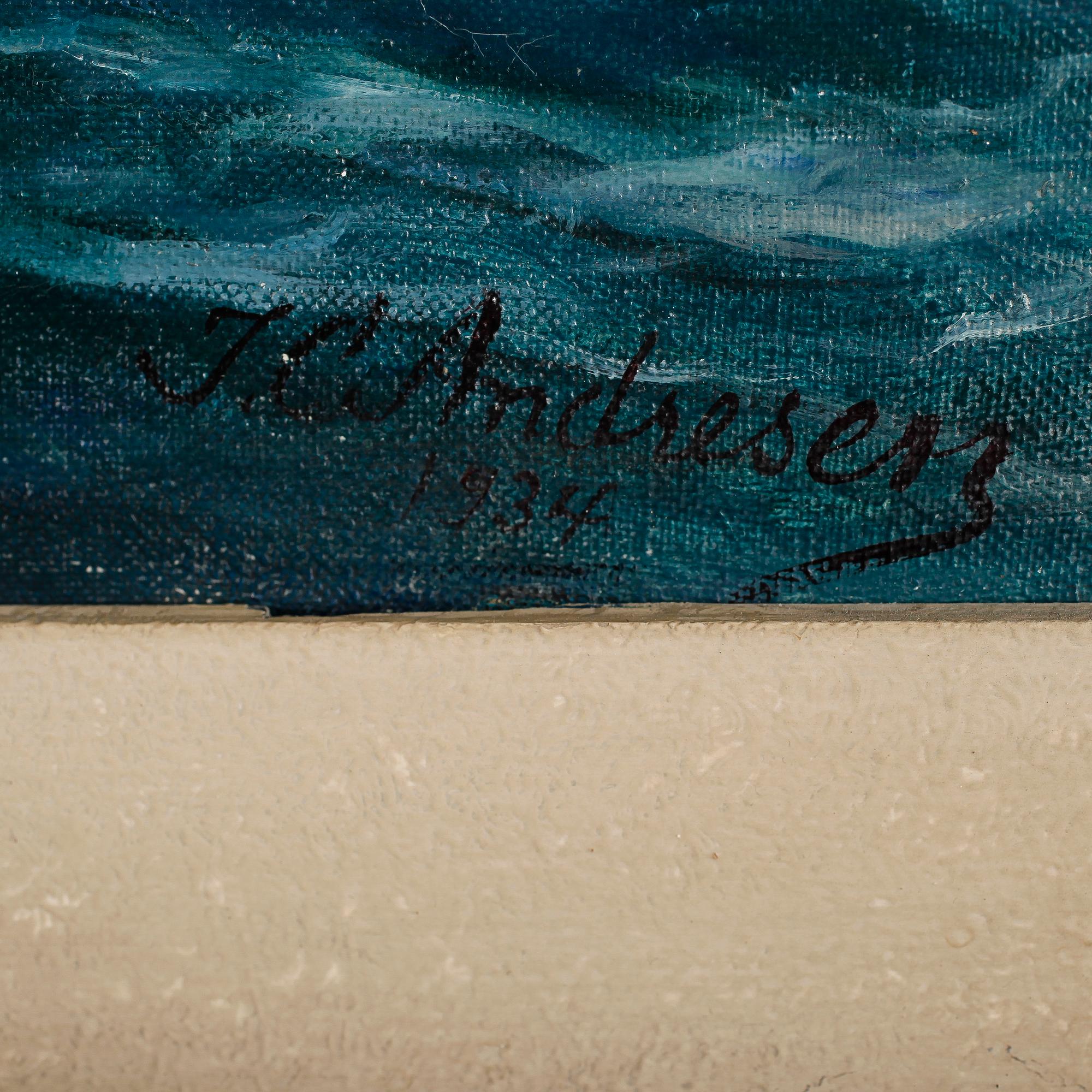 JENS CHRISTIAN ANDRESEN, olja på duk, signerad.