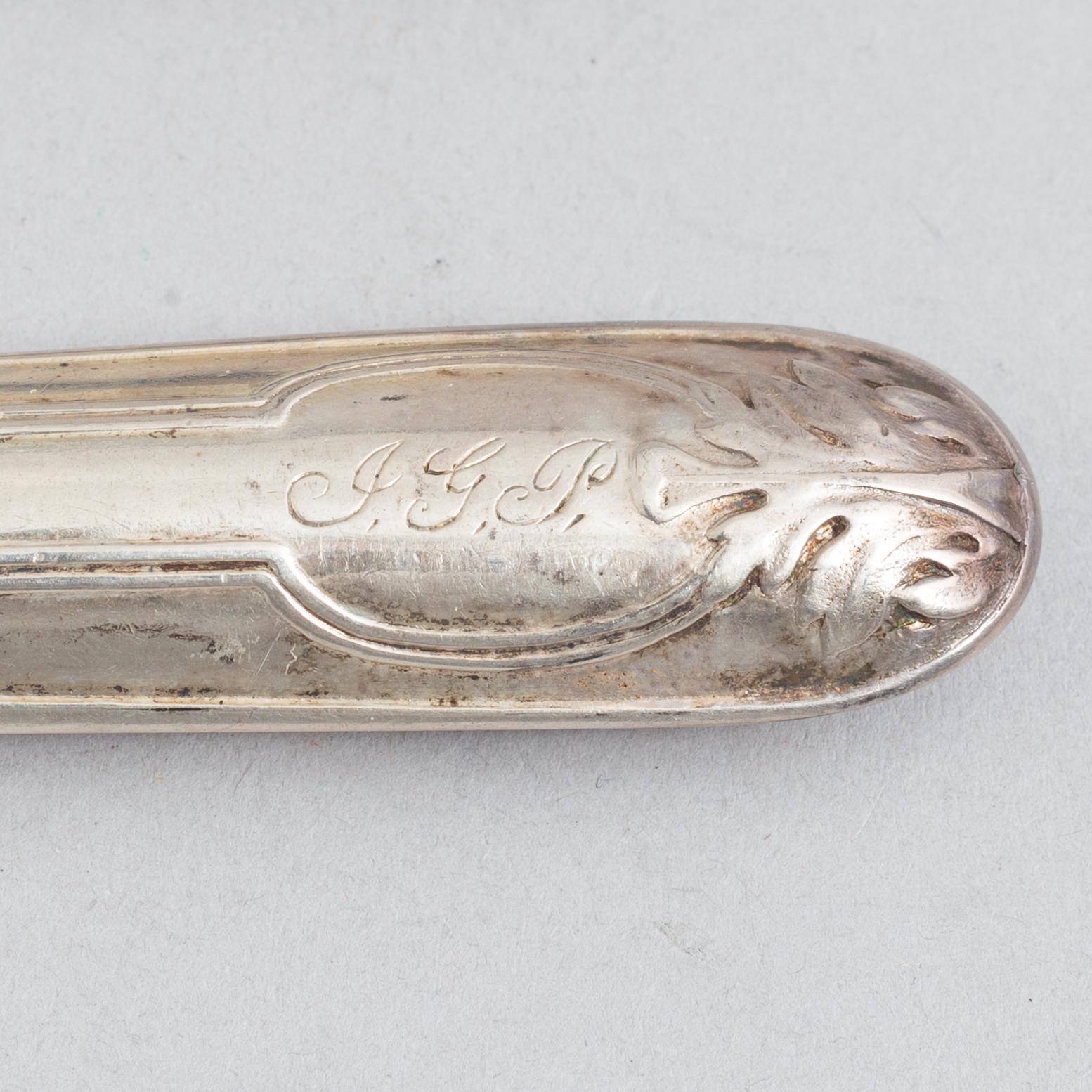 21 pieces of silver cutlery, Sweden, 1820-1896.