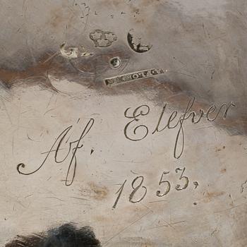 KAFFEKANNA, silver, gustaviansk, Arvid Floberg, Stockholm, 1789. Silvervikt ca 461 g.