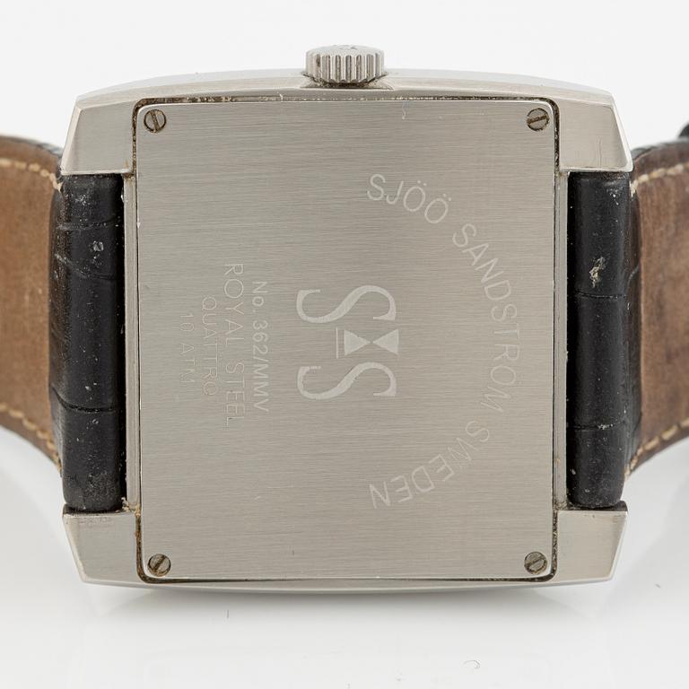 Sjöö Sandström, Royal Steel, Quattro, armbandsur, 40 x 33,5 (43,5) mm.